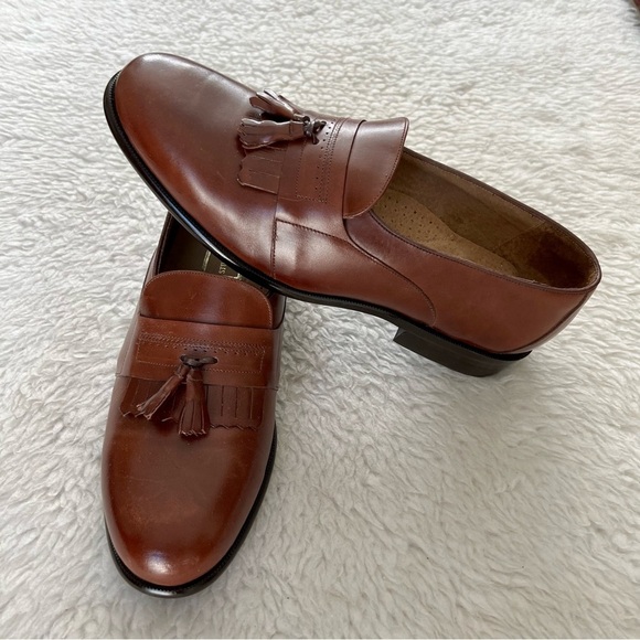 Stuart McGuire Vintage Brown Leather Men’s Slide On Shoes Size 11 D